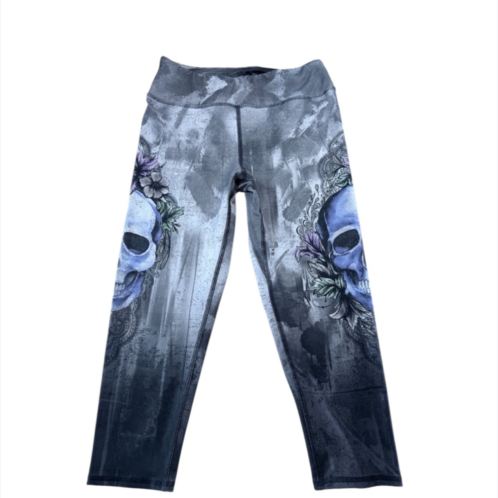 Evolution & Creation Activewear Skull Print Yoga Leggings Size L